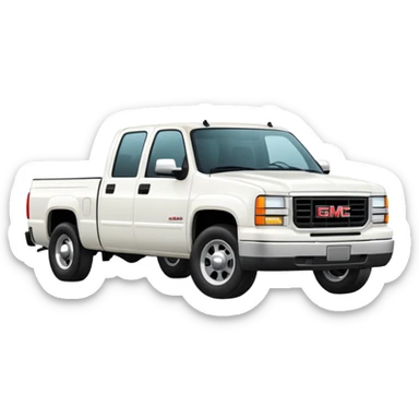 white gmc truck 4 door sticker