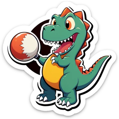 Dinosaur with a wrecking ball  sticker