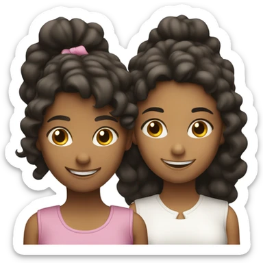 three girls smiling one black, one white, one hispanic sticker