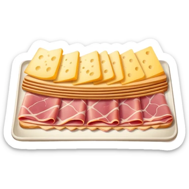 cold cuts (ham & cheese on a rectangular platter) sticker