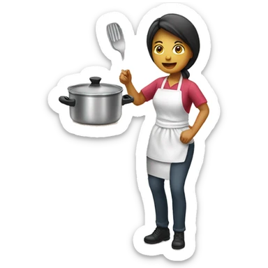 Mujer cocinando sticker