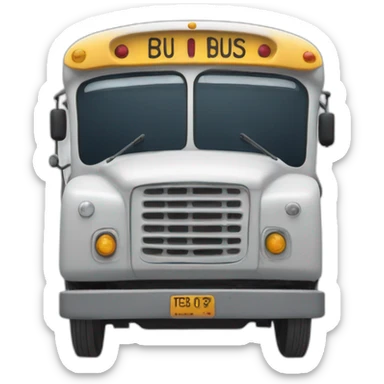 anthropomorphized bus that is in physical agony sticker