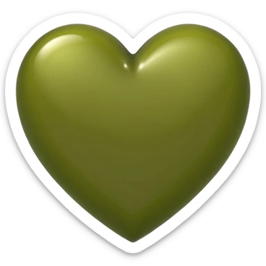 Olive green heart sticker