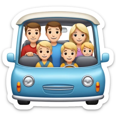 Family with two boys on the road sticker