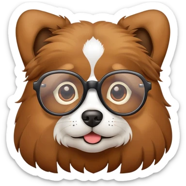 Dog with glasses sticker