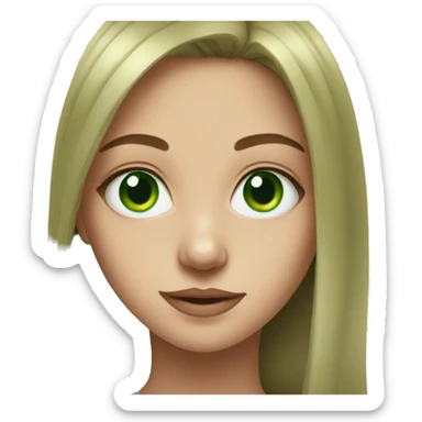 realistic portrait of a girl with green eyes sticker