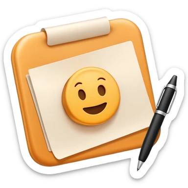 3D icon symbolizing writing a review and sharing opinions, food app context, single object, modern and clean style, soft lighting, isolated, no background sticker