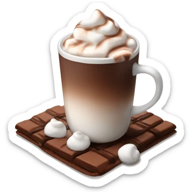 Hot chocolate with whipped cream and marshmallows sticker