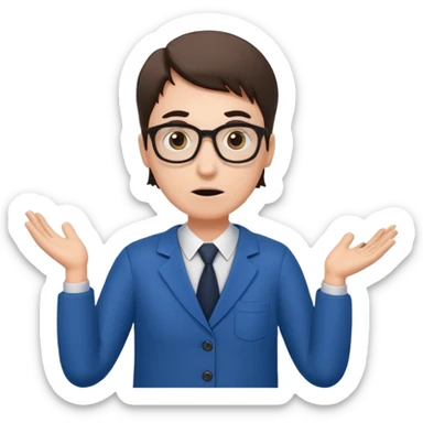 A confused teacher shrugging shoulders with euro symbols and documents floating around. sticker