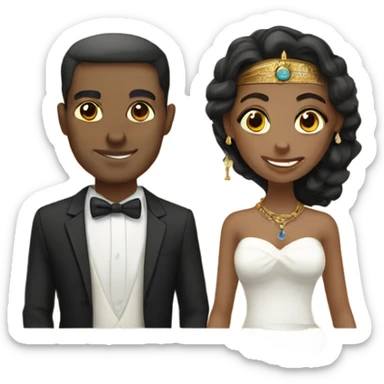 modern Egyptian/white man and modern american woman married  sticker