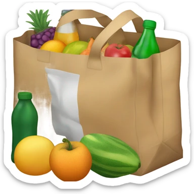 Groceries in bag sticker