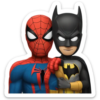 Spider-Man with Batman  sticker