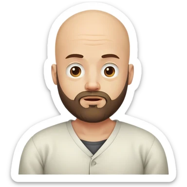bald guy with beard shrugging his shoulders sticker
