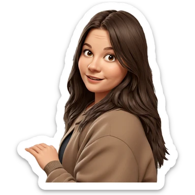 smiling girl in cozy room sticker