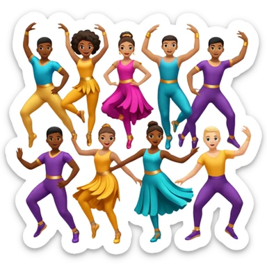 dancer from different backgrounds  sticker