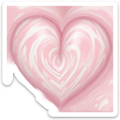White and light pink marbled heart sticker