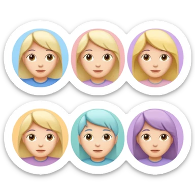 Make me an emoji for an app. The emoji is to highlight "social", "Real people", Reviews, trust, and brand recognition  - Should be circles in a flattened style sticker