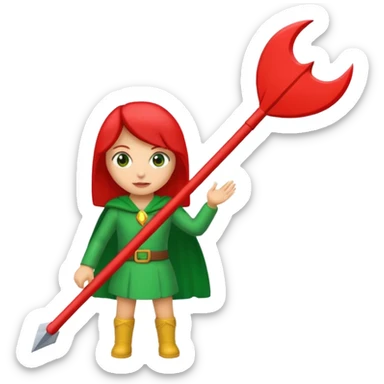 Tag vermelha com uma flecha pra cima verde do lado sticker