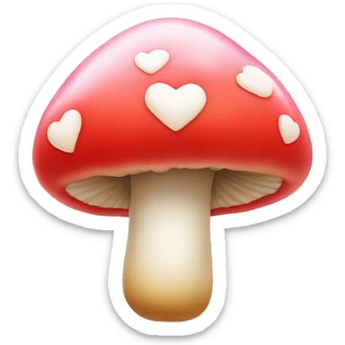 heart-shaped two mushroom sticker