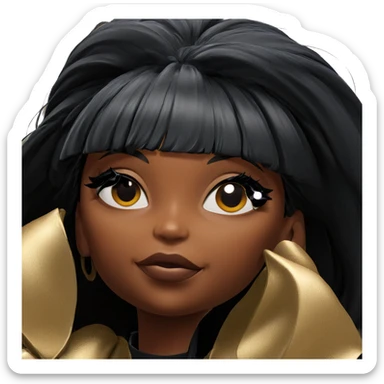 dark-skinned beauty portrait sticker