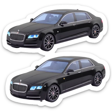 Add a transparent film next to the black luxury car, clearly separated and visible, as if ready to be applied, keep the elegant 3D style sticker