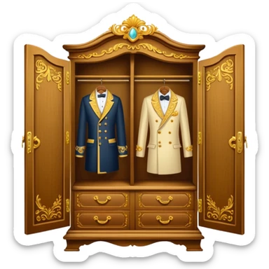 the lady who was turned into a wardrobe by magic, a character from the fairy tale Beauty and the Beast sticker