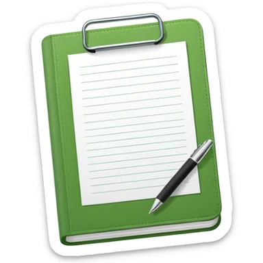 emoji of a simple agenda with a green cover and simple details sticker