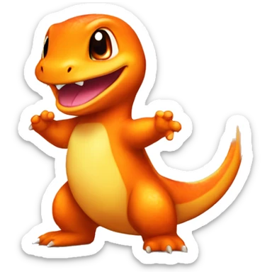 Charmander with a flame on its tail-tip sticker