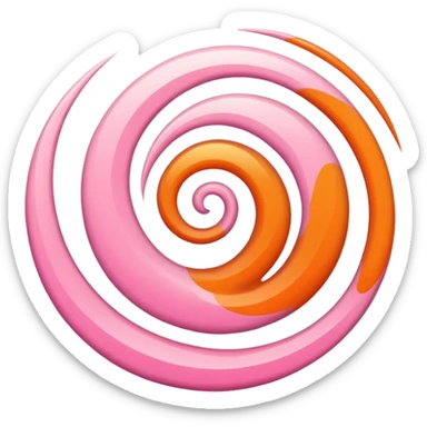 Pinkorangewhite sticker