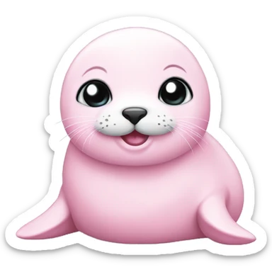 light pink baby seal sticker