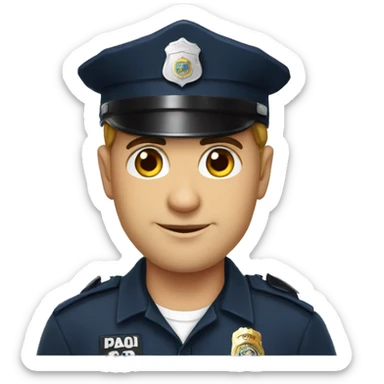 leon con gorra de policia  sticker