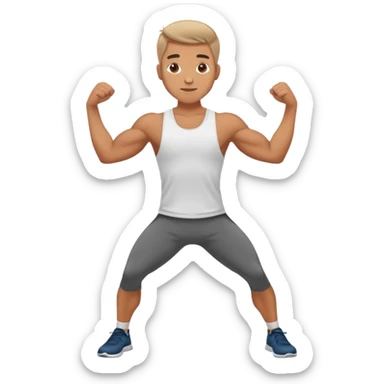 athletic man exercising in standing position sticker