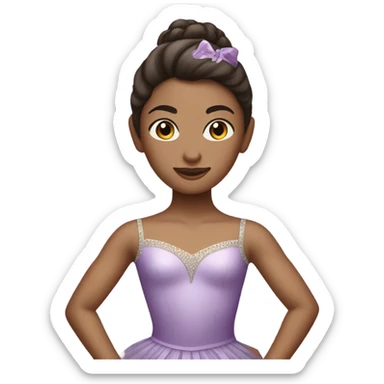 Brunette ballerina in purple tutu  sticker