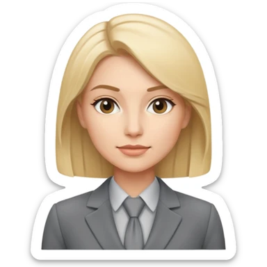 blonde businesswoman wearing grey suit sticker