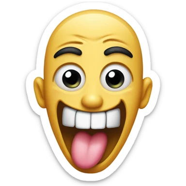 Face emoji with its tongue out with middle finger ￼ sticker