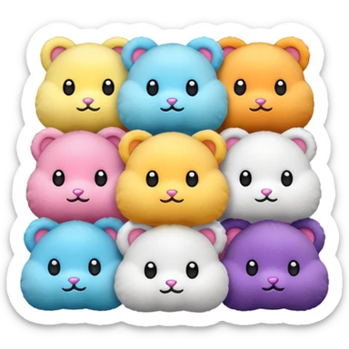 Beautiful plush toys sticker