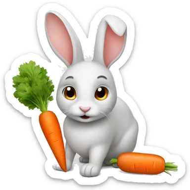 Rabbit with carrot sticker