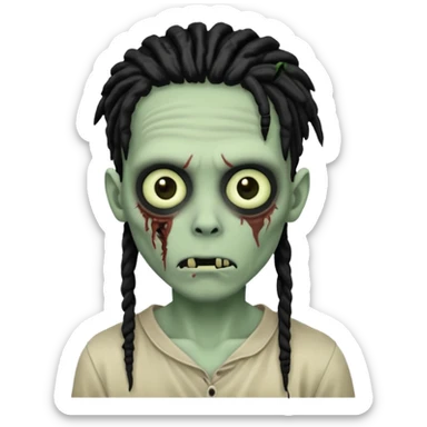 zombie boy with black dreads sticker