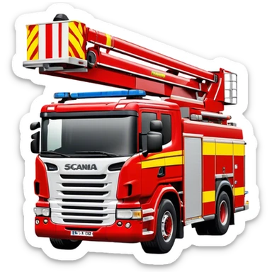 Fire Truck - Scania P320 Fire Truck (Model Year: 2015) (Iconic Colour: Red with white and yellow stripes) sticker