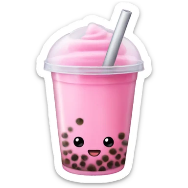 pink bubble tea  sticker