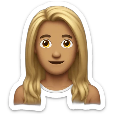 Tan fit very long hair man sticker