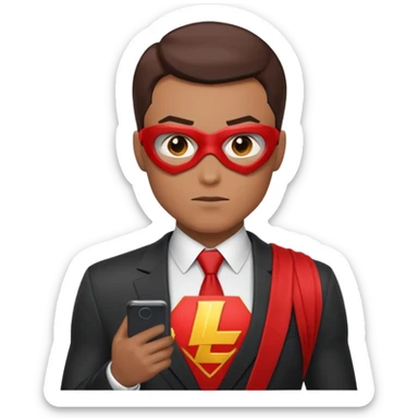 crea un super heroe cuyo don es leer rapido, en el pecho debe esta la L en mayuscual que es de lectura sticker