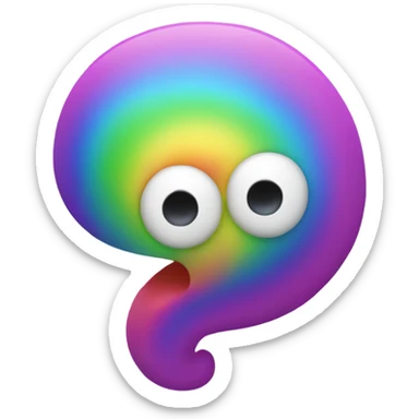 Silly rainbow ghost sticker