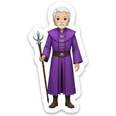 a white haired old man with purple eyes standing, full body, in Targaryen themed clothes, clothes aren't purple  sticker