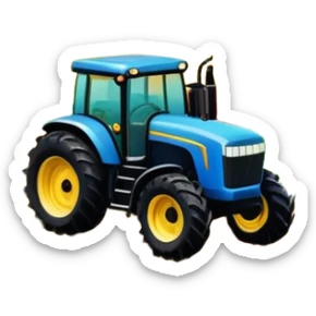 An icon showing tractors in a colorful rural landscape, inspired by Farming Simulator 22. The design features vibrant fields, barns, and crops under a bright sky, with tractors working the land. The peaceful and immersive farming environment is highlighted with a transparent background sticker