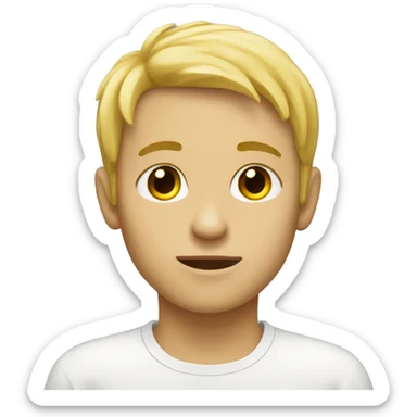 boy, carre hair, yellow complexion, narrow eyes sticker