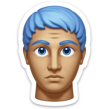 ancient greece marble sculpture head blue aura around it sticker