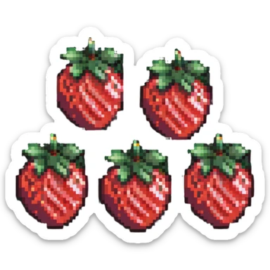 three strawberry tanghulu sticker
