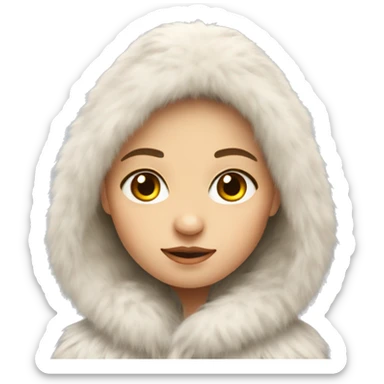 Slavic Girl with fur sticker