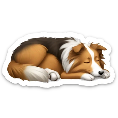 sleeping shetland sheepdog sticker